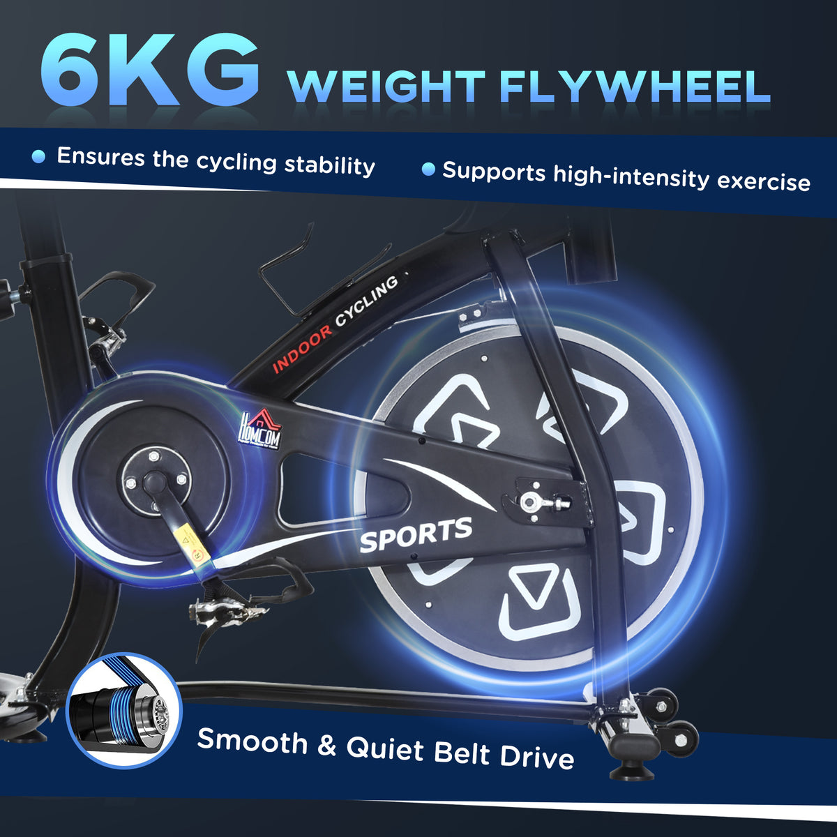HOMCOM Stationary Exercise Bike with Adjustable Seat/Handlebar LCD Monitor