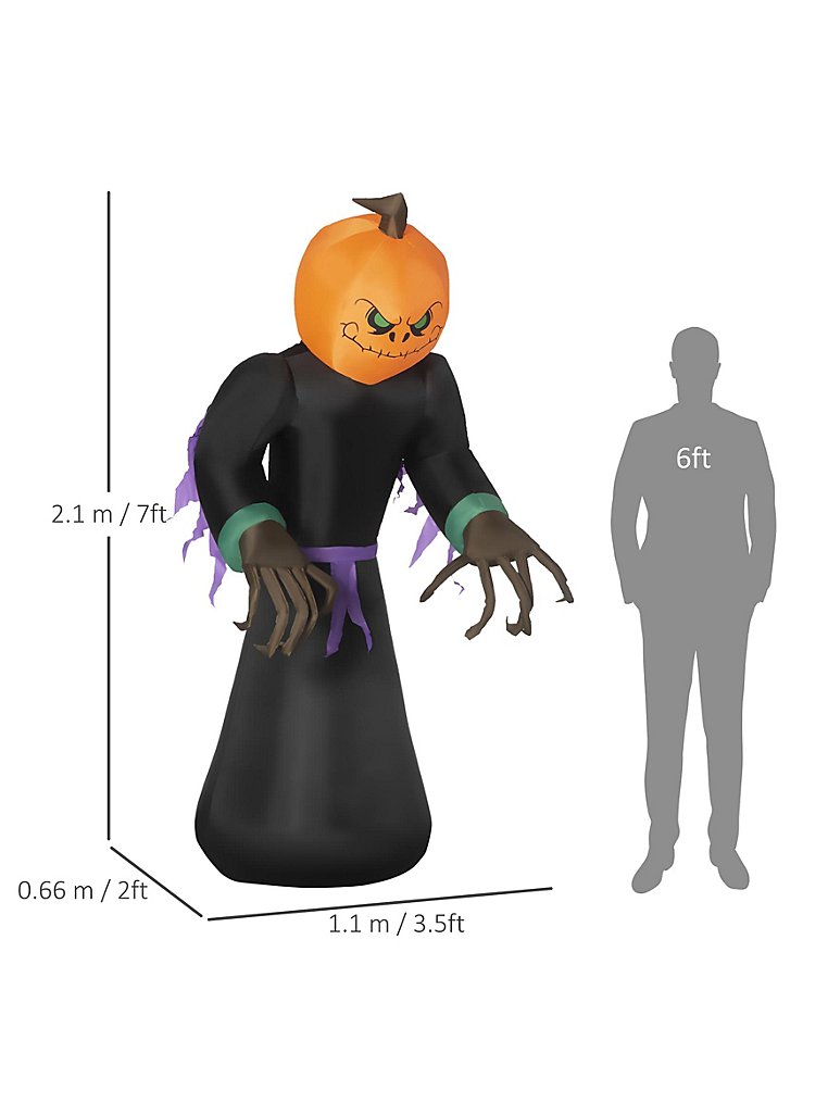 2.1m Inflatable Pumpkin Head Decoration
