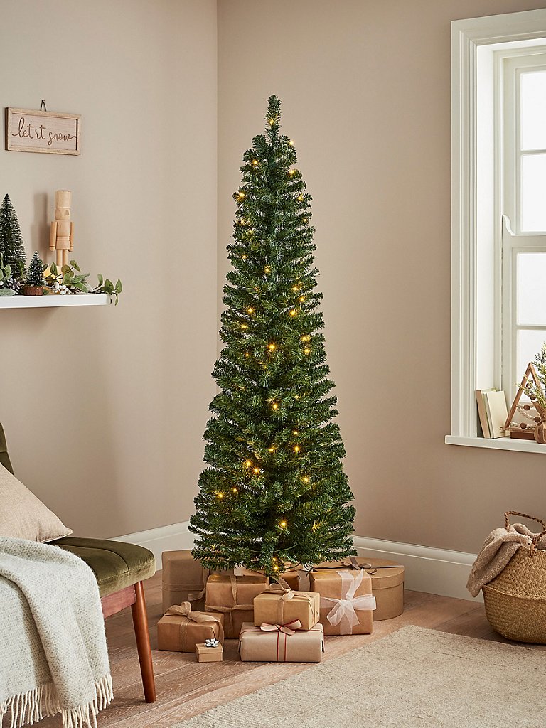 Green Slim 6ft Pre-Lit Christmas Tree