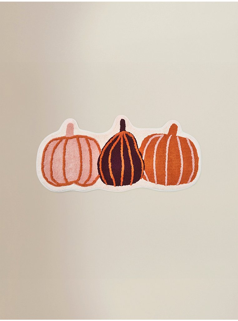 Burgundy Pumpkins Cotton Runner Bath Mat