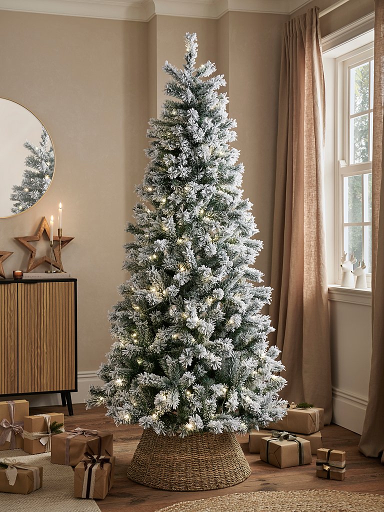 Green 7ft Pre-Lit Snowy Christmas Tree