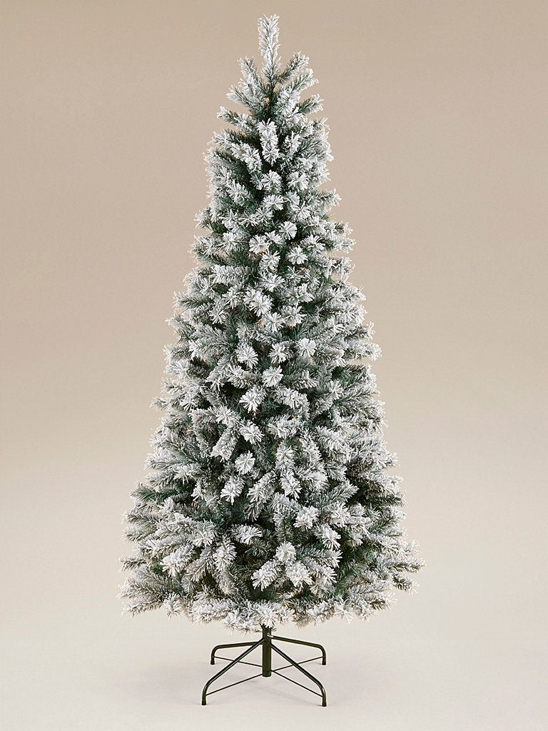 Green 7ft Pre-Lit Snowy Christmas Tree