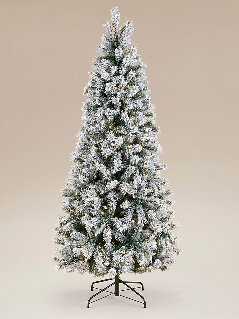 Green 7ft Pre-Lit Snowy Christmas Tree