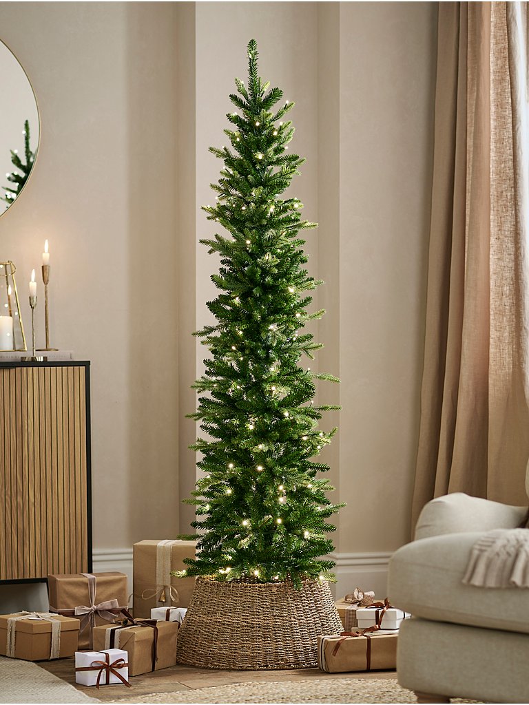 Green 6ft Pre-Lit Mixed Tip Slim Christmas Tree