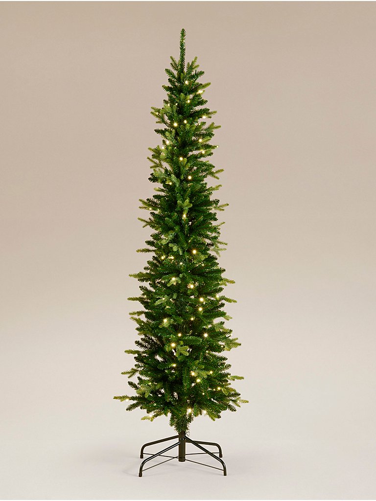 Green 6ft Pre-Lit Mixed Tip Slim Christmas Tree