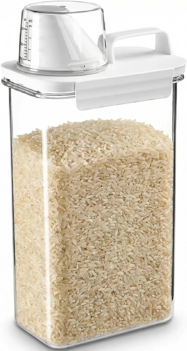 Airtight 2300ml Rice Storage Container with Measuring Cup