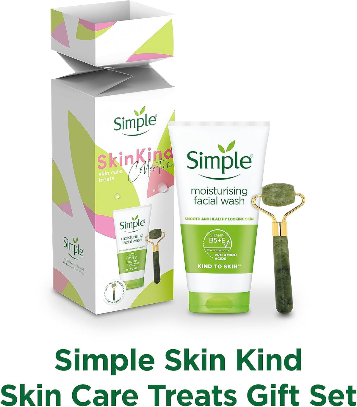 Simple Skin Care Treats Gift Set: Moisturising Wash + Jade Roller
