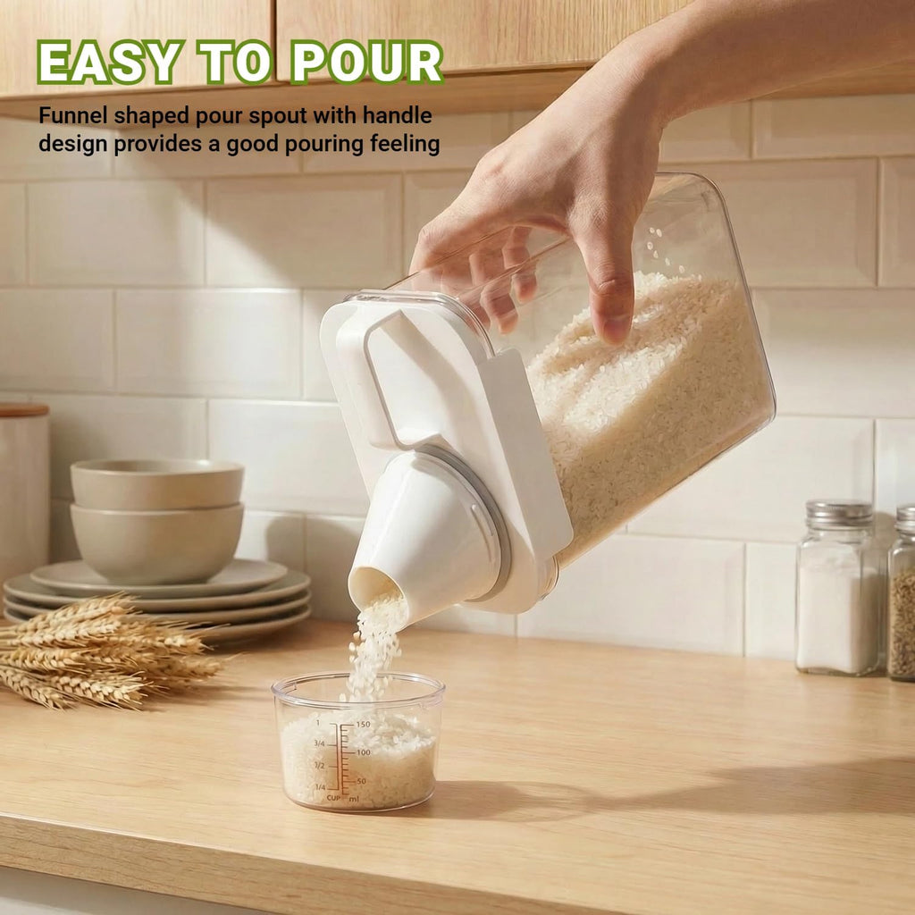 Airtight 2300ml Rice Storage Container with Measuring Cup