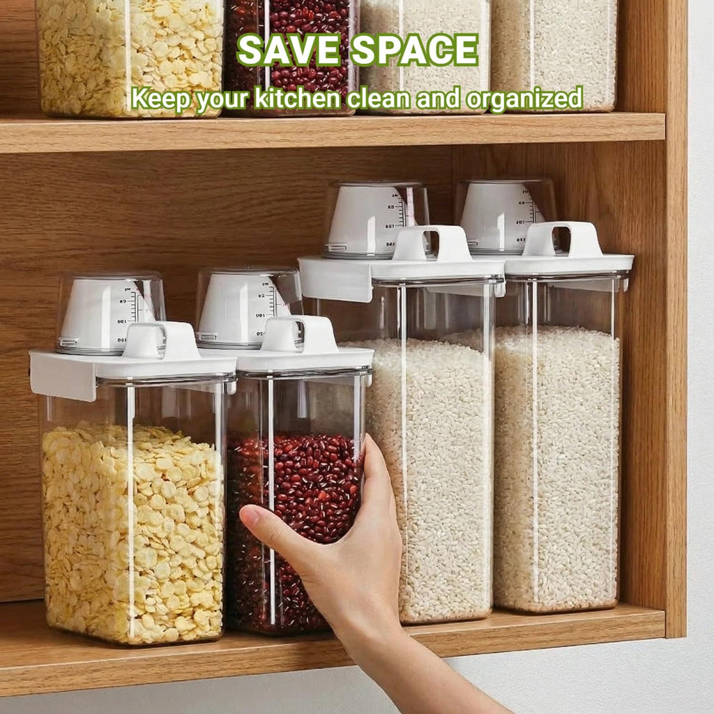 Airtight 2300ml Rice Storage Container with Measuring Cup
