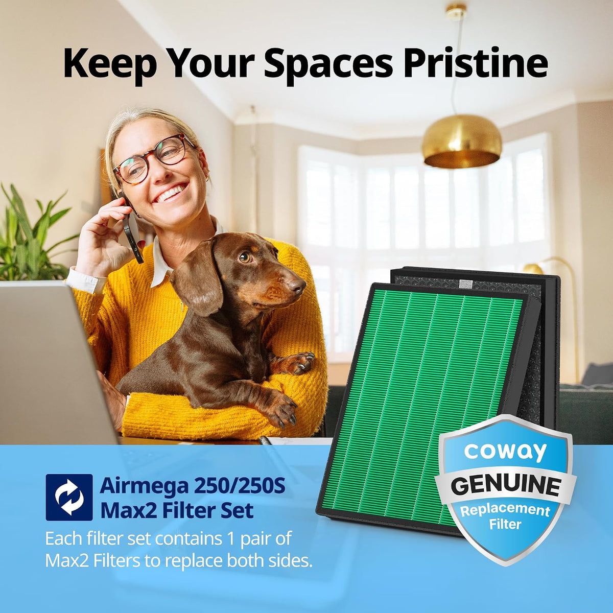 Airmega Max2 Replacement Filter – Green True HEPA + Activated Carbon