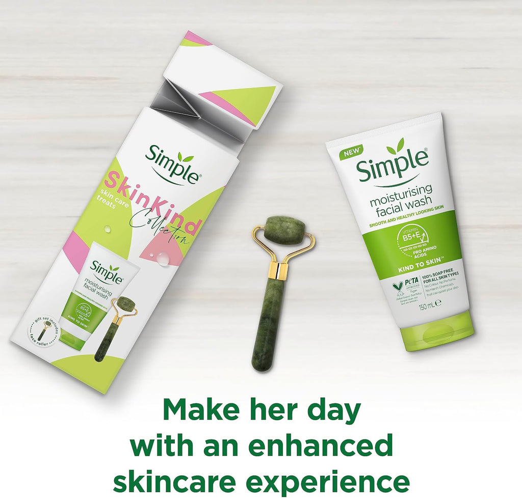 Simple Skin Care Treats Gift Set: Moisturising Wash + Jade Roller
