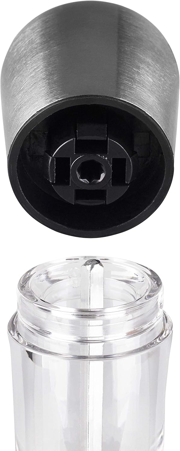 Derwent Salt & Pepper Mills with Tray — Acrylic & Stainless Steel
