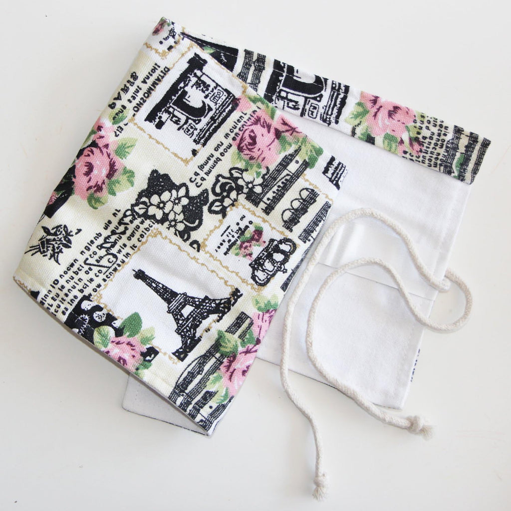 Roll Pencil Case Linen & Cotton – Durable, Flat Drawstrings, Rubber Keeper