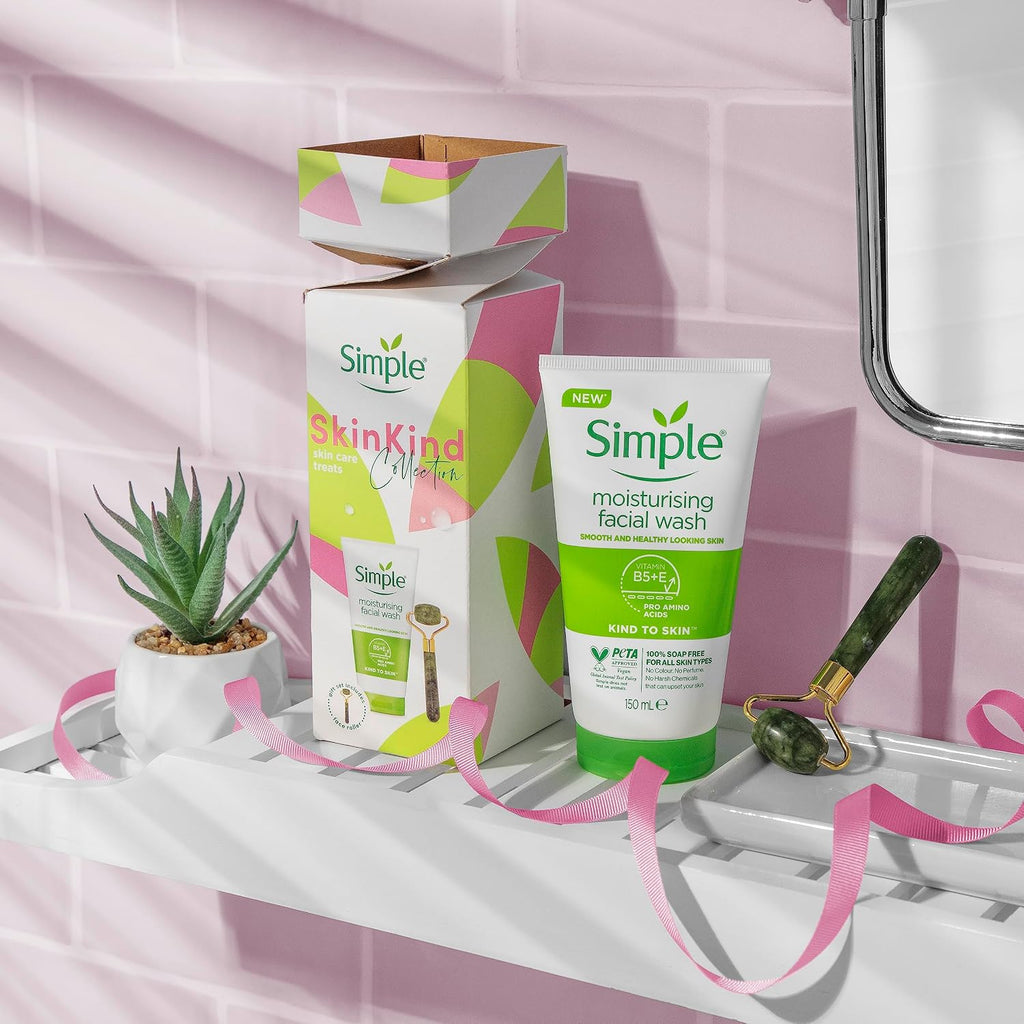 Simple Skin Care Treats Gift Set: Moisturising Wash + Jade Roller