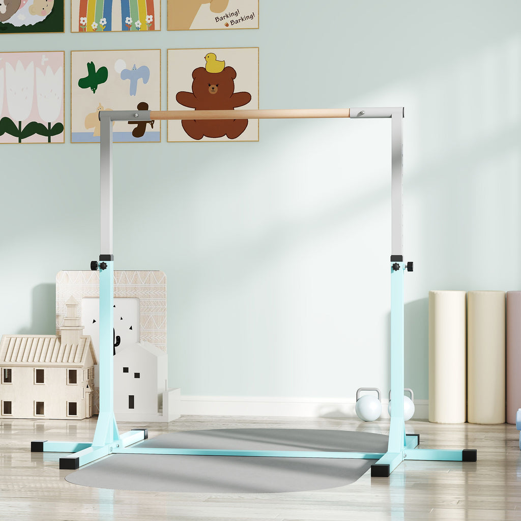 Height Adjustable Kids Gymnastics Bar for Home – Light Blue