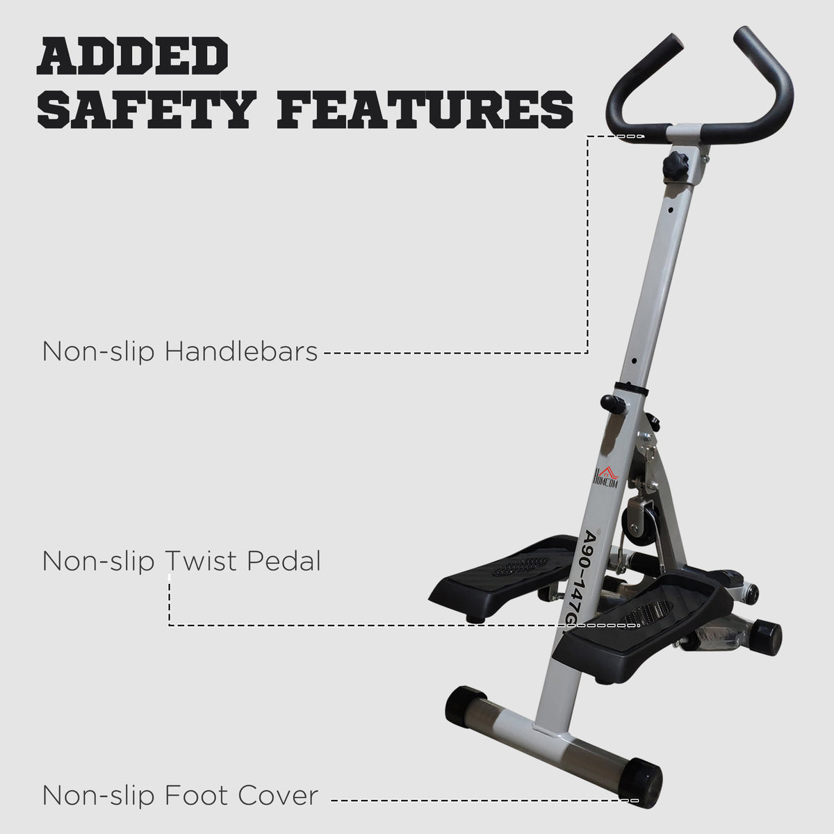 Stepper with Handle Bars – Foldable, Steel Frame, 110kg Max Load