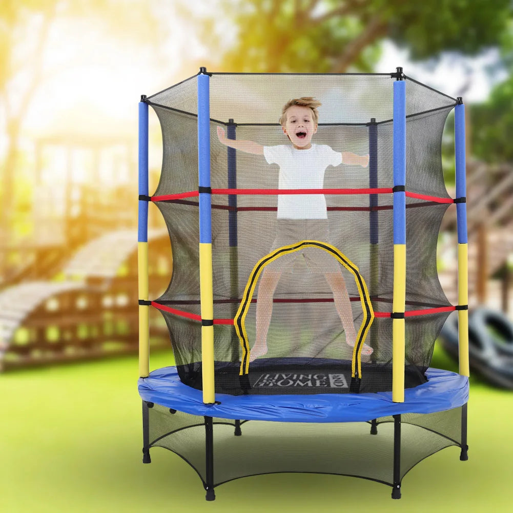 4.5ft Kids Trampoline with Safety Net - Indoor/Outdoor, 45kg Max