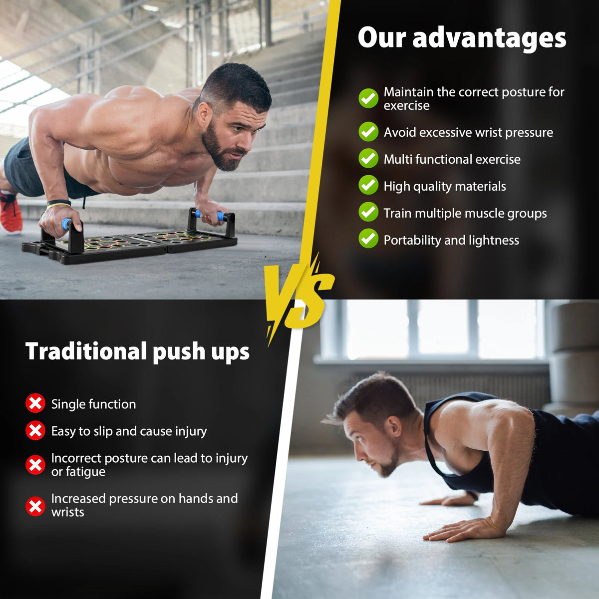 Foldable Push-Up Board – Portable Chest & Shoulder Trainer, 300kg