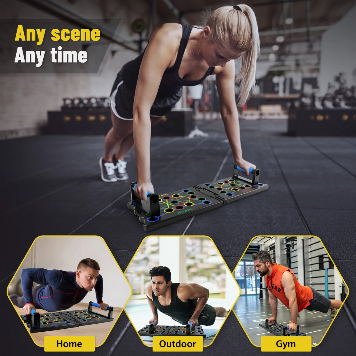 Foldable Push-Up Board – Portable Chest & Shoulder Trainer, 300kg