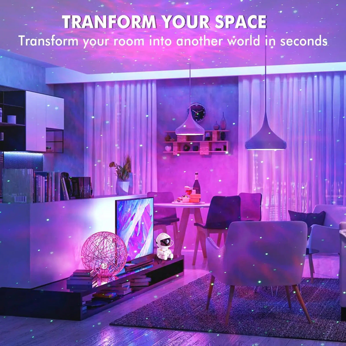 Astronaut Galaxy Star Projector Night Light,360° Rotatable Nebula Laser Star Lamp with Remote Timer,Multi Color Sky Projection USB Bedroom Decor Gift for Kids Adult