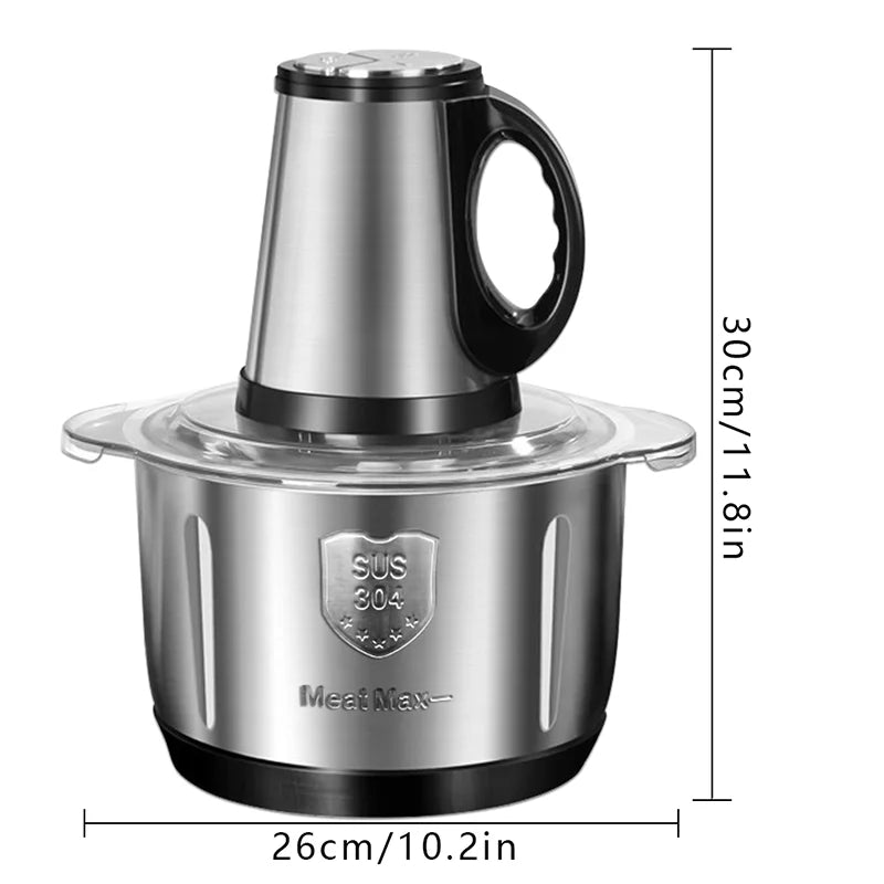 5L Electric Meat Grinders 5-leaves Food Crusher Stainless Steel Multifunctional Food Processor Vegetable Slicer Chopper Mincer
