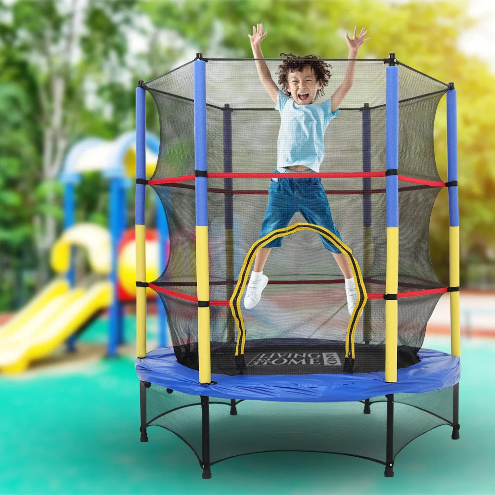 4.5ft Kids Trampoline with Safety Net - Indoor/Outdoor, 45kg Max