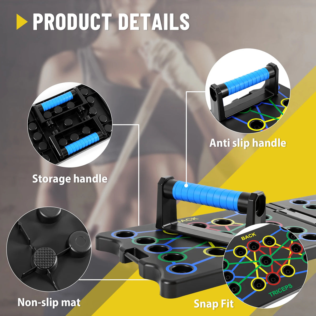 Foldable Push-Up Board – Portable Chest & Shoulder Trainer, 300kg