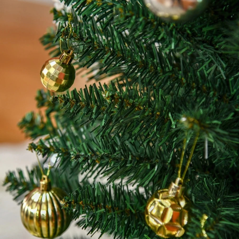 6ft Unlit Artificial Christmas Tree, Pencil Slim Xmas Tree with Solid Stand & Realistic Branches, Green Christmas Tree for Living Room Bedroom Tabletop Decor