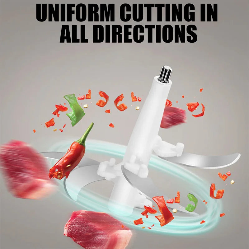 5L Electric Meat Grinders 5-leaves Food Crusher Stainless Steel Multifunctional Food Processor Vegetable Slicer Chopper Mincer