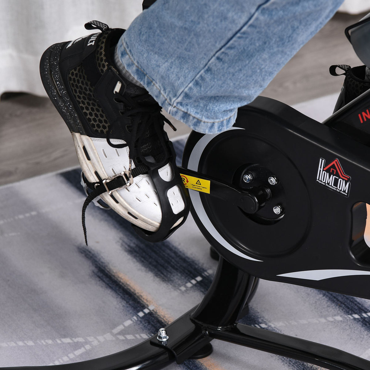 HOMCOM Stationary Exercise Bike with Adjustable Seat/Handlebar LCD Monitor