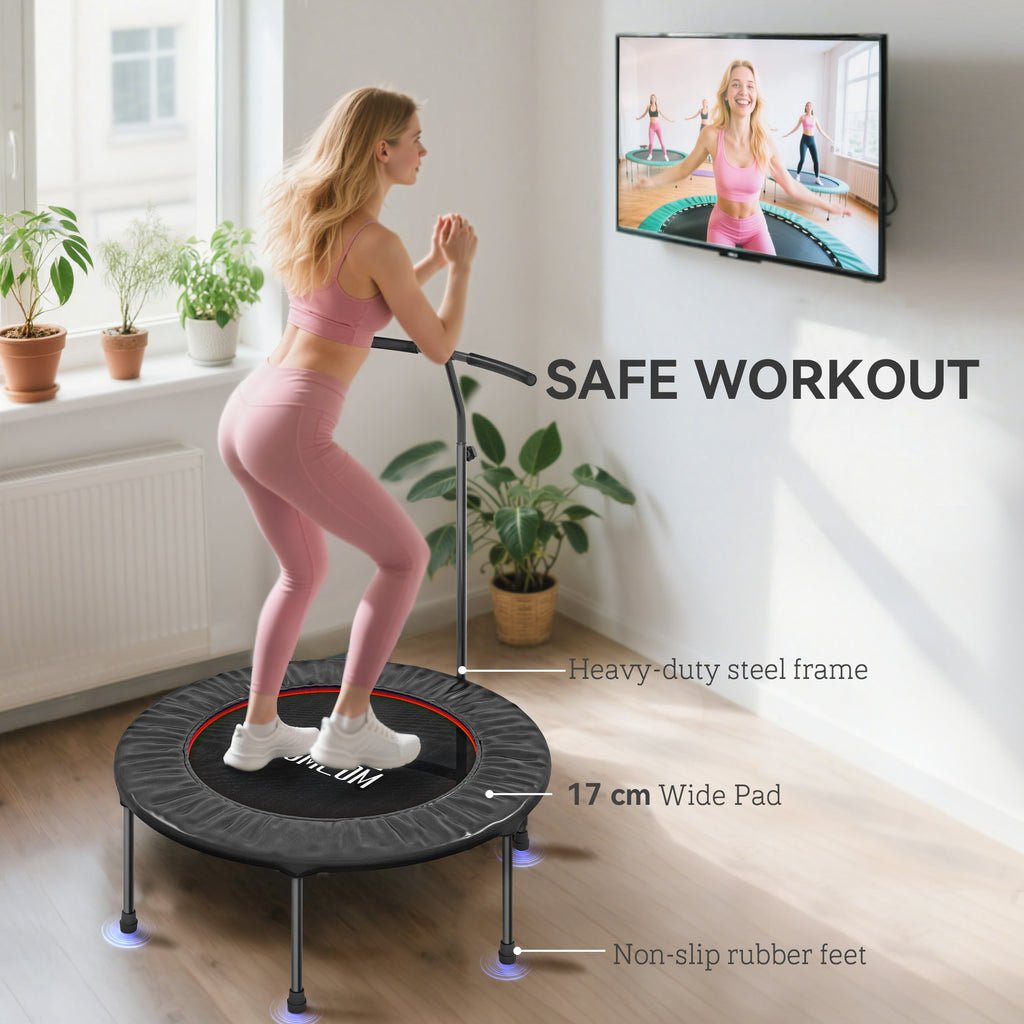 40-Inch Fitness Trampoline with Adjustable Handle – Home Rebounder