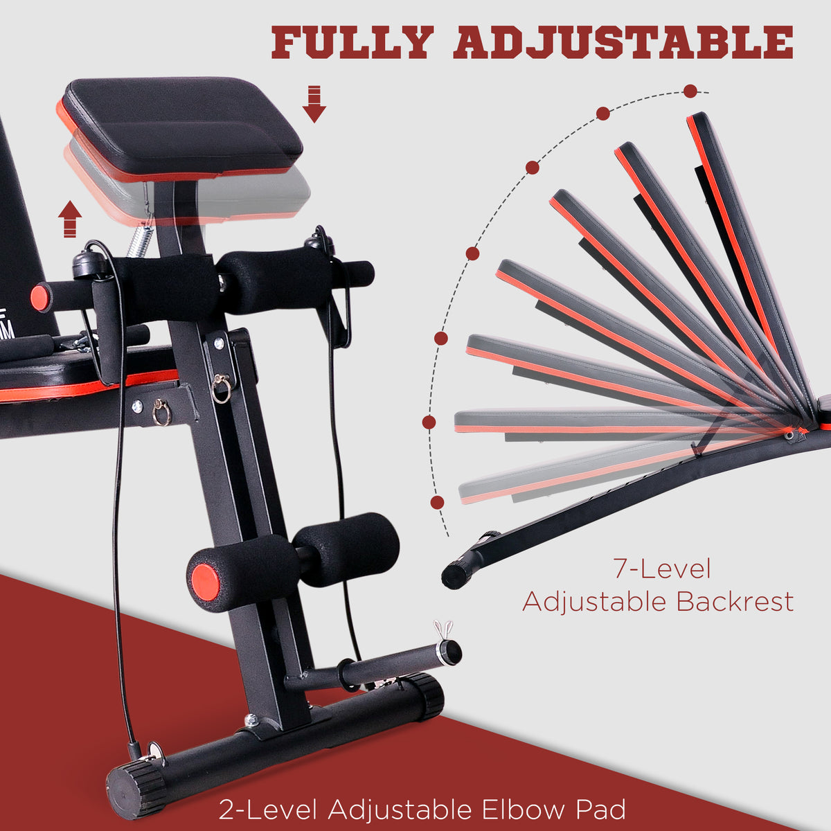 Foldable Dumbbell Bench with 7 Backrest Angles and 120kg Max Load