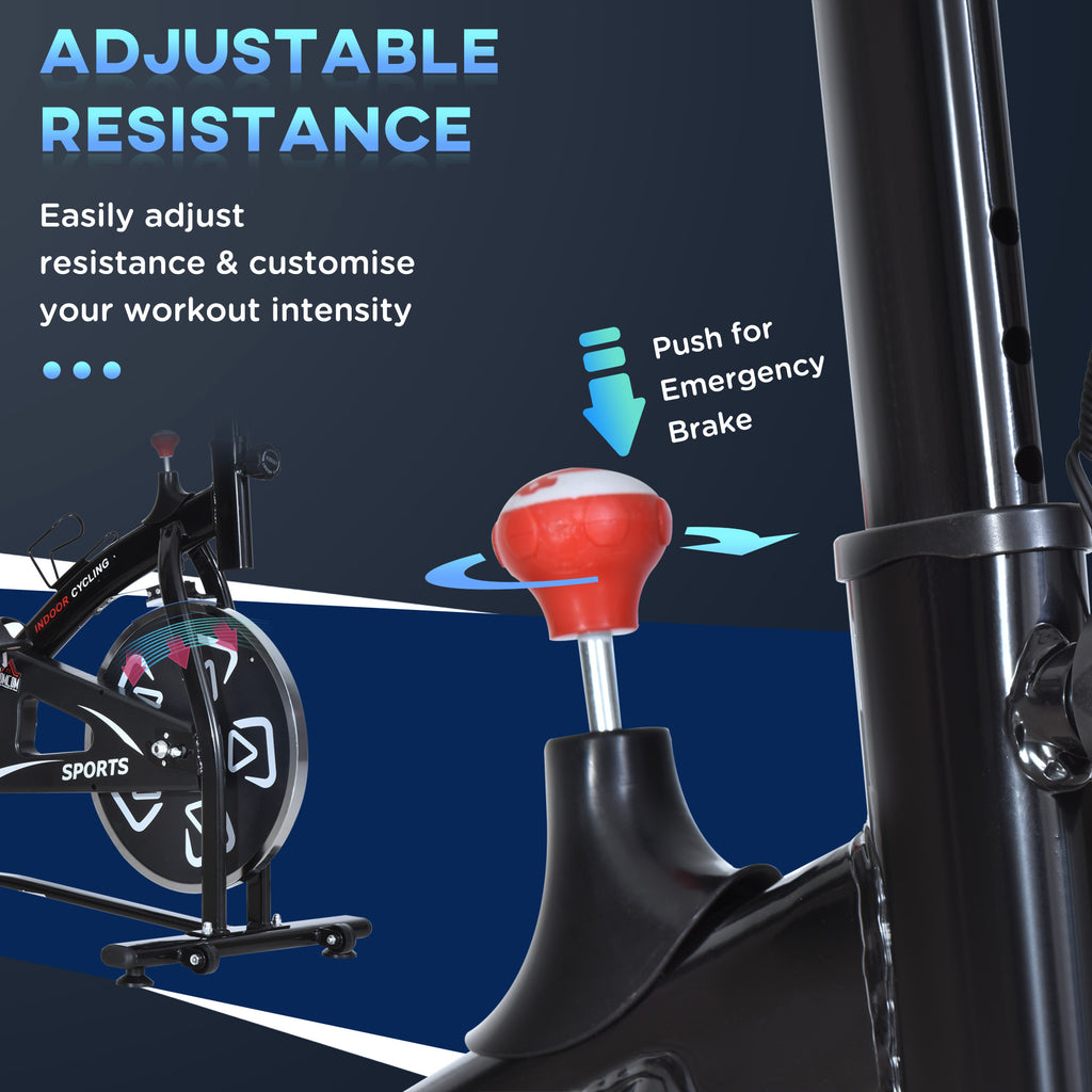 HOMCOM Stationary Exercise Bike with Adjustable Seat/Handlebar LCD Monitor