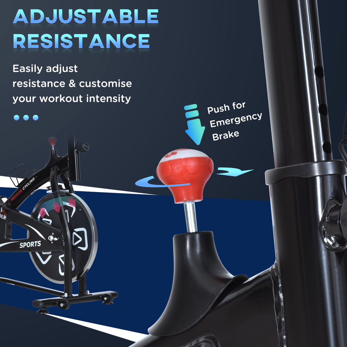 HOMCOM Stationary Exercise Bike with Adjustable Seat/Handlebar LCD Monitor