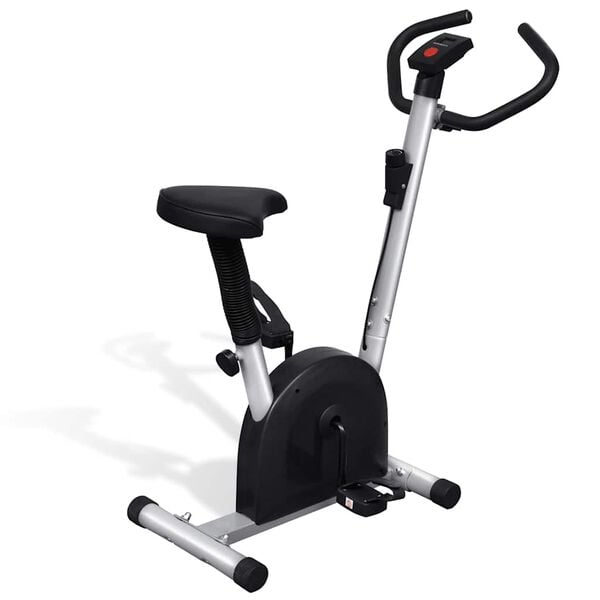 Compact Home Exercise Bike with Adjustable Seat, LCD Display and Resistance