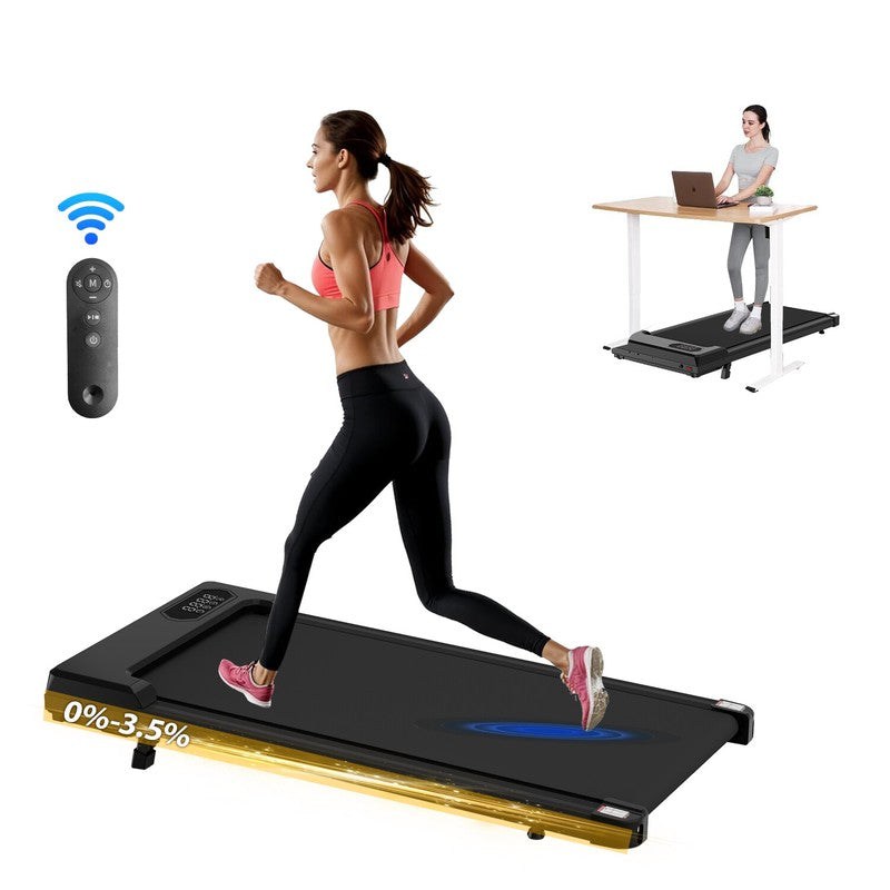 Under-Desk Treadmill — 2HP Quiet, 8 km/h, 3.5° Incline