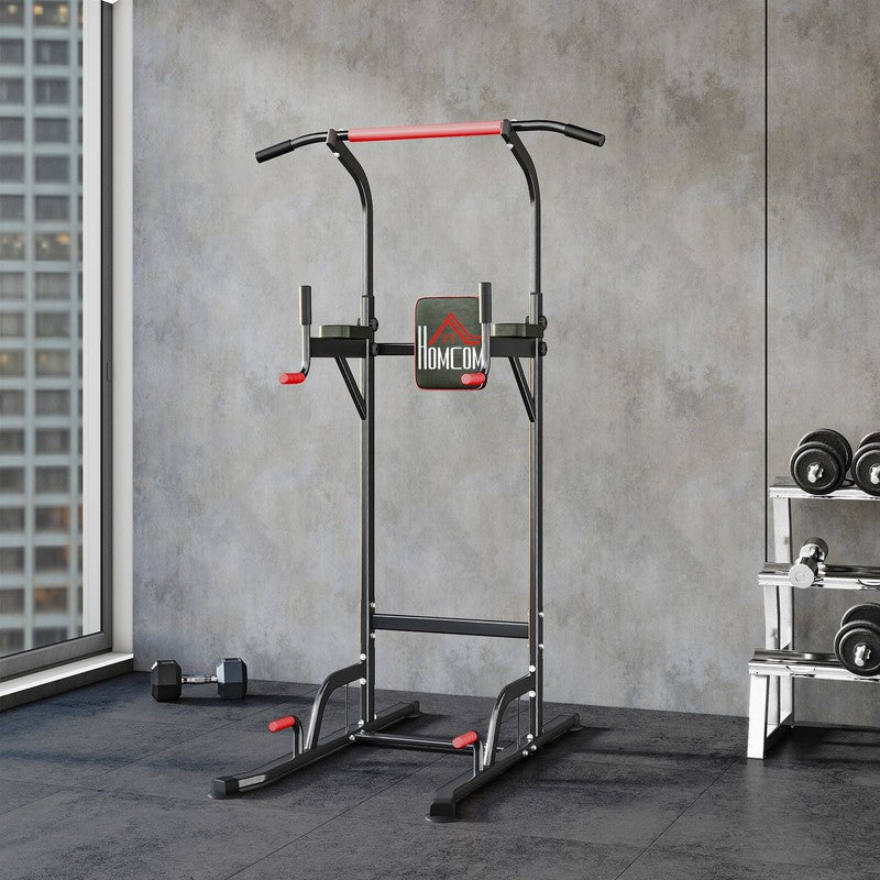 Height Adjustable Power Tower | Pull Up Bar for Home Gym