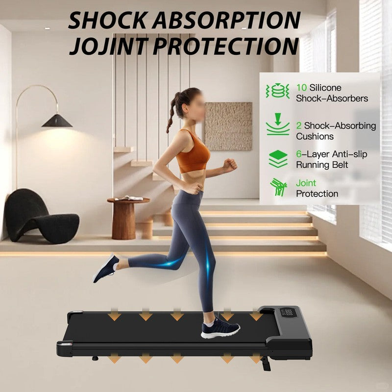 Under-Desk Treadmill — 2HP Quiet, 8 km/h, 3.5° Incline