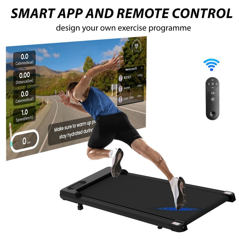 Under-Desk Treadmill — 2HP Quiet, 8 km/h, 3.5° Incline