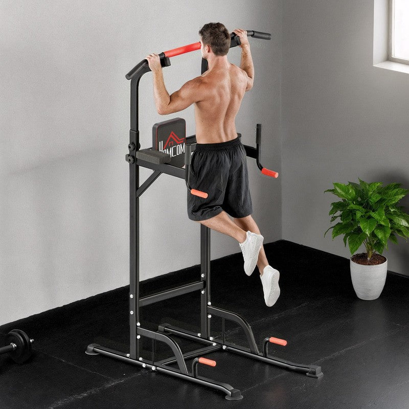 Height Adjustable Power Tower | Pull Up Bar for Home Gym
