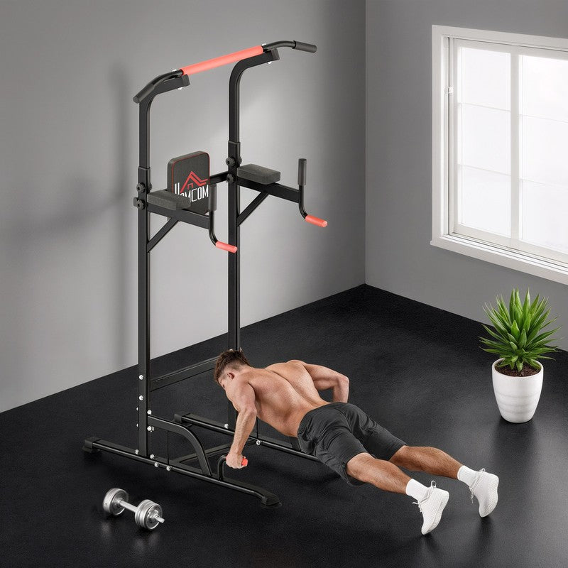 Height Adjustable Power Tower | Pull Up Bar for Home Gym