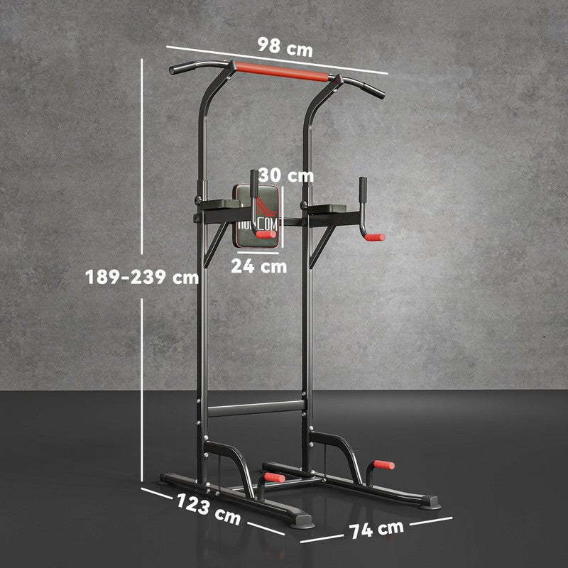Height Adjustable Power Tower | Pull Up Bar for Home Gym