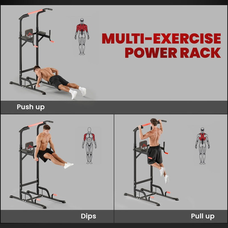 Height Adjustable Power Tower | Pull Up Bar for Home Gym