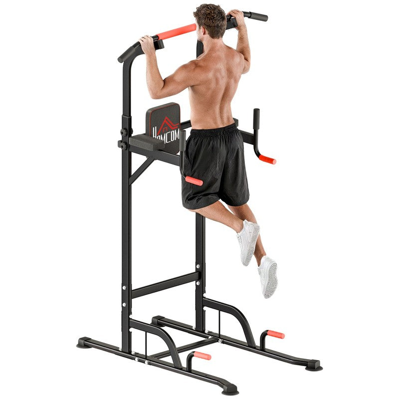 Height Adjustable Power Tower | Pull Up Bar for Home Gym