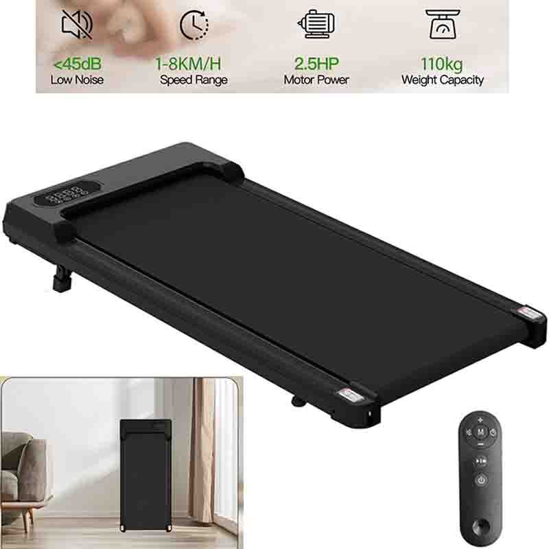 Under-Desk Treadmill — 2HP Quiet, 8 km/h, 3.5° Incline