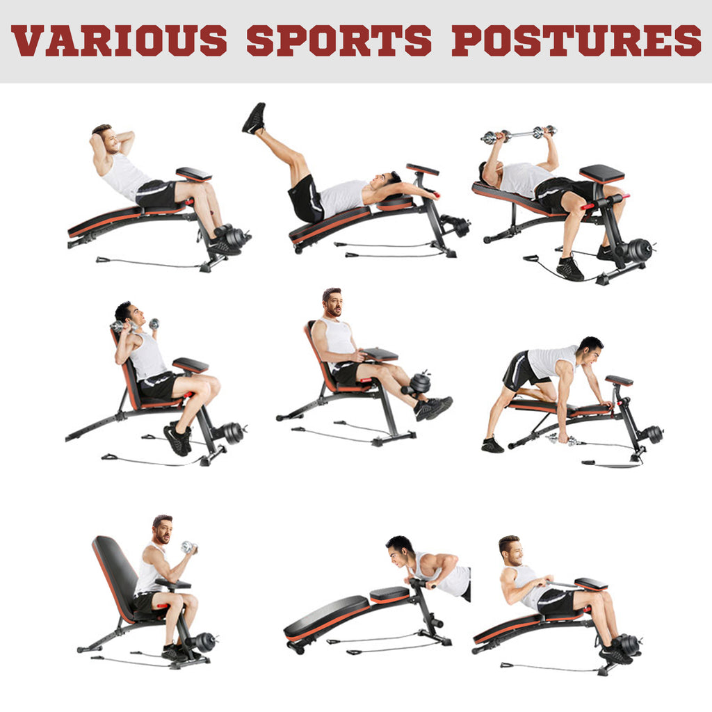 Foldable Dumbbell Bench with 7 Backrest Angles and 120kg Max Load