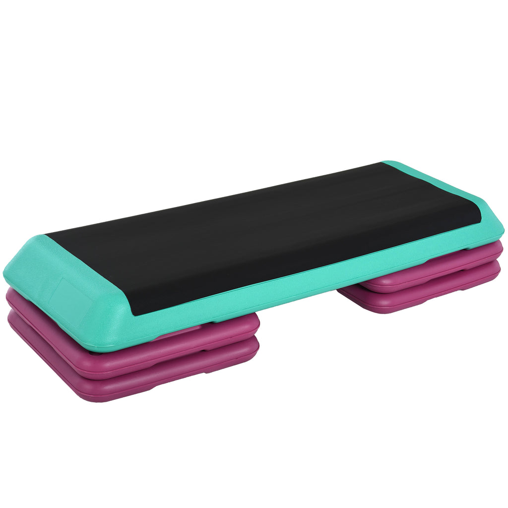Adjustable Aerobic Stepper with 4 Risers – 10/15/20 cm, Non-Slip