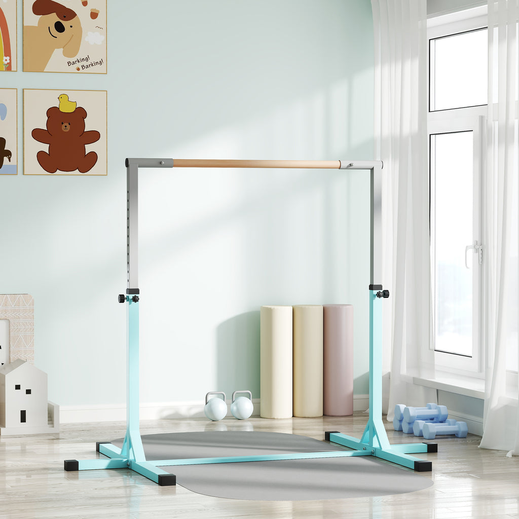 Height Adjustable Kids Gymnastics Bar for Home – Light Blue