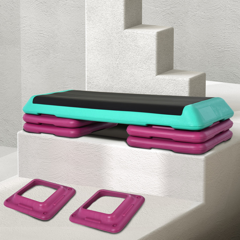 Adjustable Aerobic Stepper with 4 Risers – 10/15/20 cm, Non-Slip