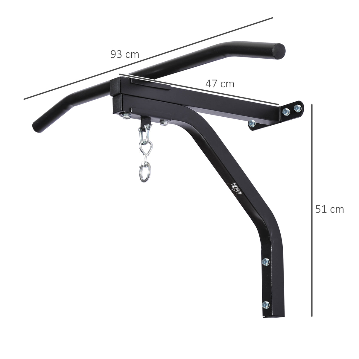 2-in-1 Wall Mount Punch Bag Hanger & Pull-Up Bar (130kg)